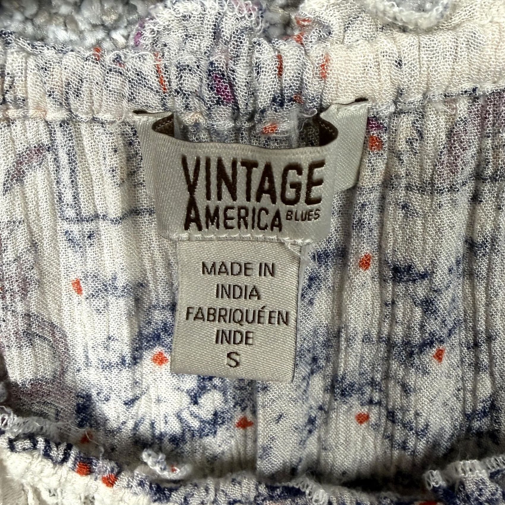 Vintage VINTAGE America Blues Tunic Top S Boho Patchwork Lace Peasant Hippie Retro 70s Blouse 3/4 Sleeve Womens Menos? Size S / US 4 / IT 40 - 5 Thumbnail