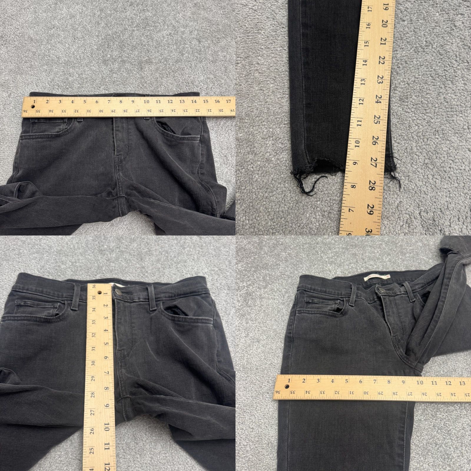 Levi's Levi's 710 Jeans Womens 30 Black Mid Rise Distressed Stretch Denim Skinny Pocket Zipper Button Size 30" / US 8 / IT 44 - 9 Thumbnail