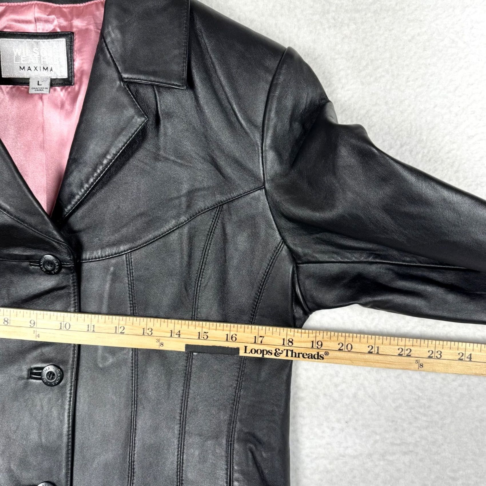 Vintage VINTAGE Wilsons Leather Coat Womens L Black Leather Mid-Length 90s Satin Pink Liner Regular Coat Mens Womens Girls Size L / US 10 / IT 46 - 7 Thumbnail