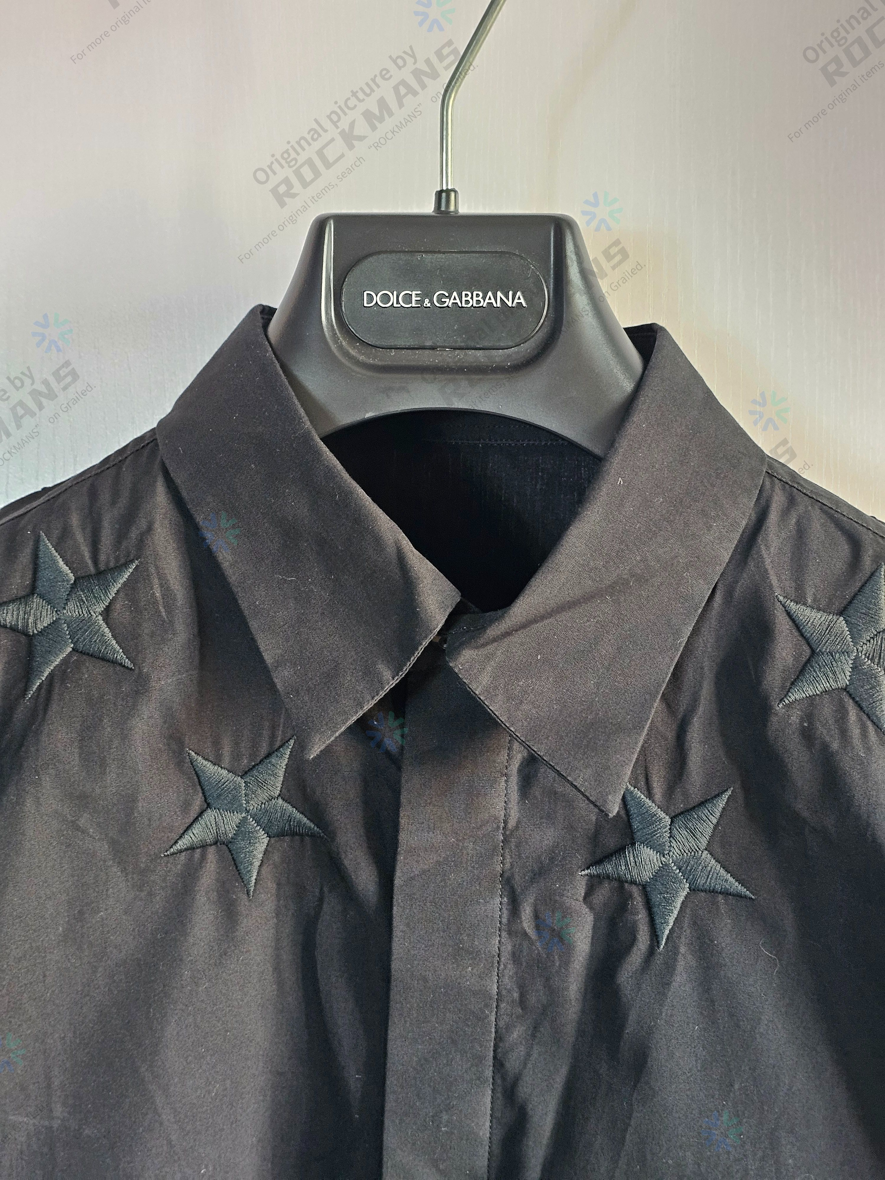 Givenchy Givenchy Classic Black Star Embroidered Shirts Size 41 Size US M / EU 48-50 / 2 - 2 Thumbnail