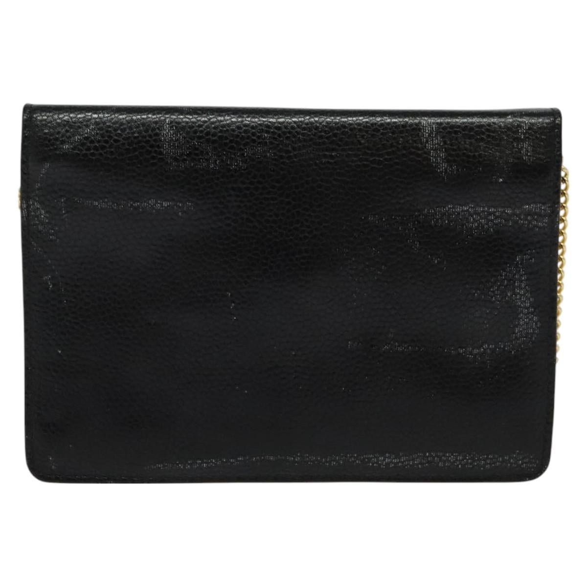 Dior DIOR Chain Shoulder Bag Leather Black Gold Size ONE SIZE - 3 Thumbnail