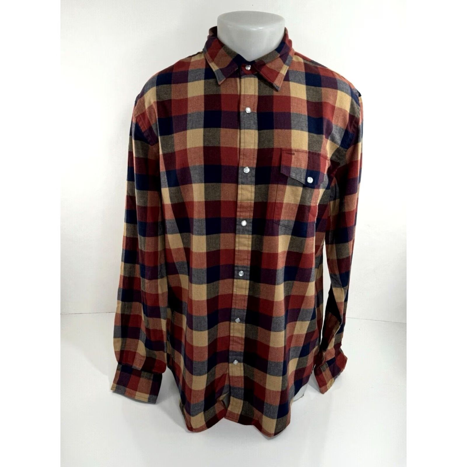Vintage Criquet Austin - Plaid Western Mens XL Flannel Shirt Snap Button-Up Red / Tan / Blue Size US XL / EU 56 / 4 - 2 Thumbnail