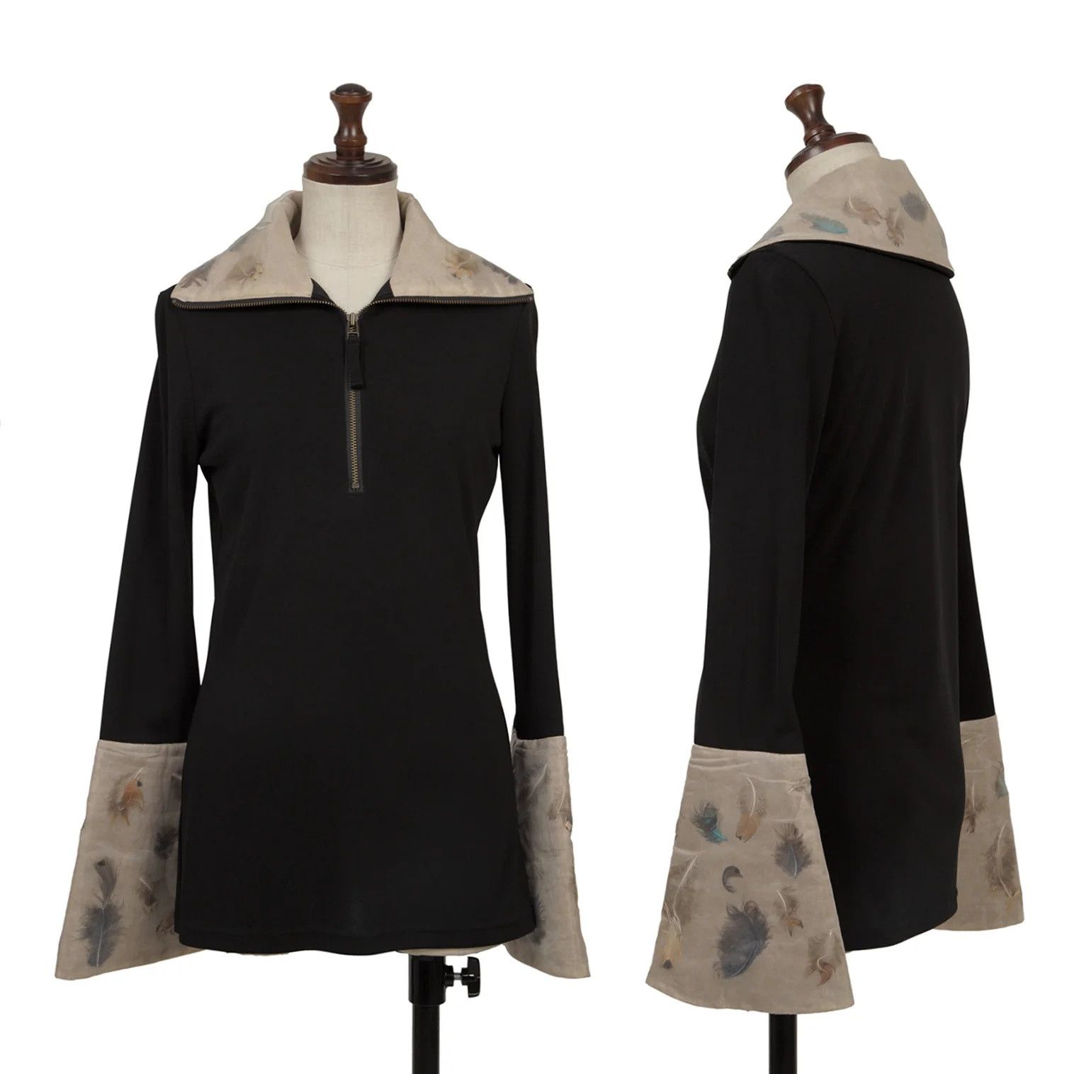 Jean Paul Gaultier Feather Design Setup in Black with Jacket and Skirt Size US XL / EU 56 / 4 - 2 Thumbnail