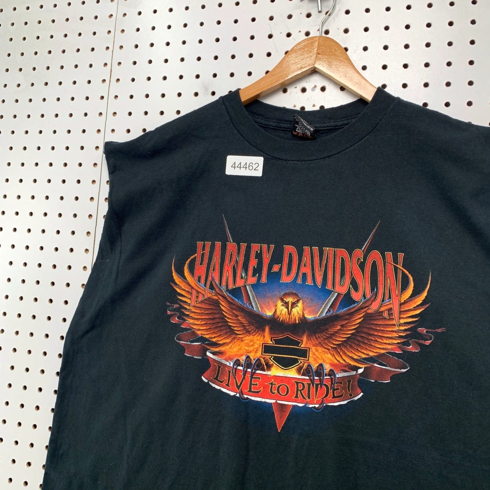 Harley Davidson VINTAGE Harley-Davidson Live Ride Eagle Shirt Men 2XL Black Sleeveless Adult Regular Crew Neck Graphic Print 90s Biker Mens Size US XXL / EU 58 / 5 - 5 Thumbnail