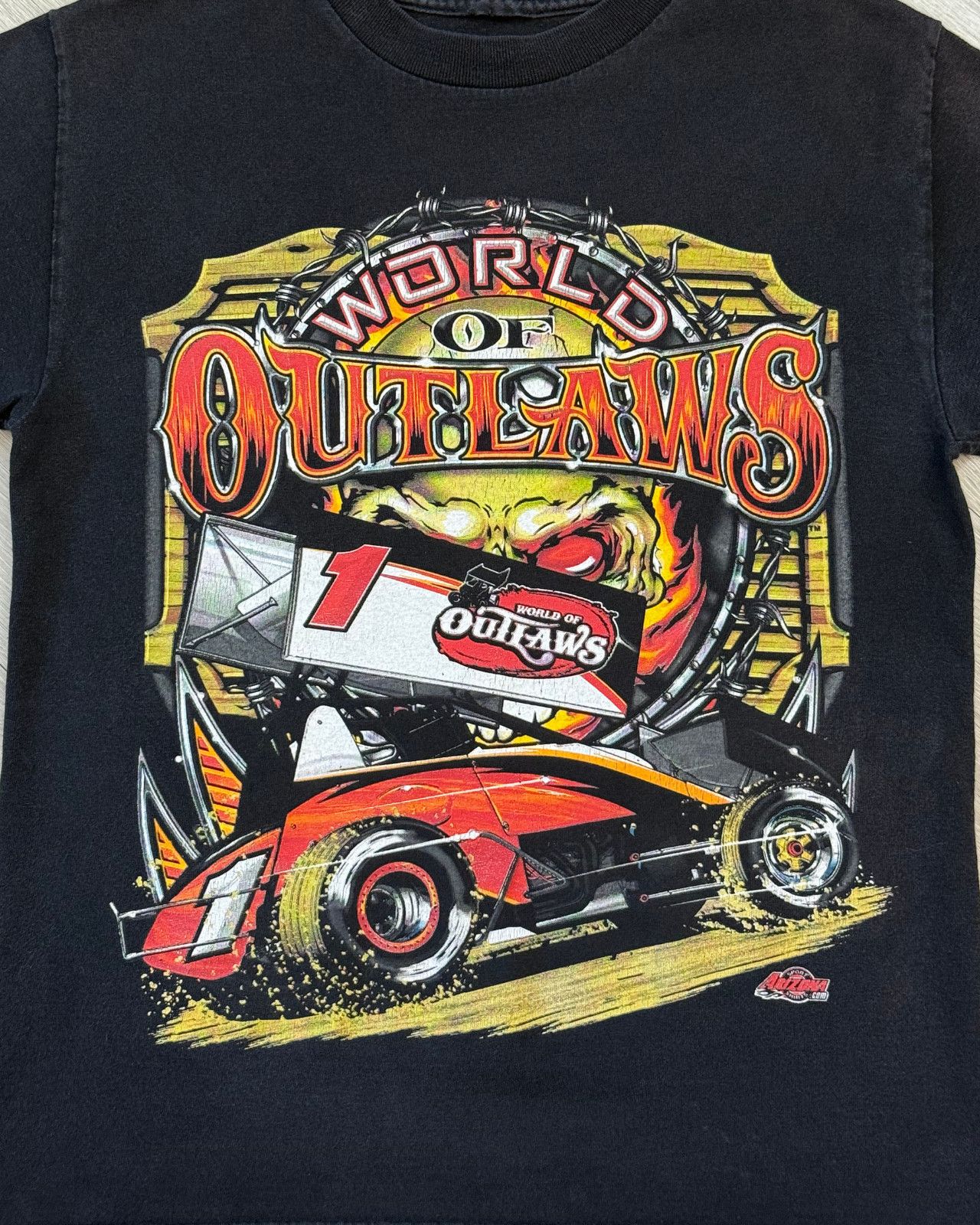 Vintage 2007 World of Outlaws Tour Sprint Car Racing T-Shirt - Small Size US S / EU 44-46 / 1 - 3 Thumbnail