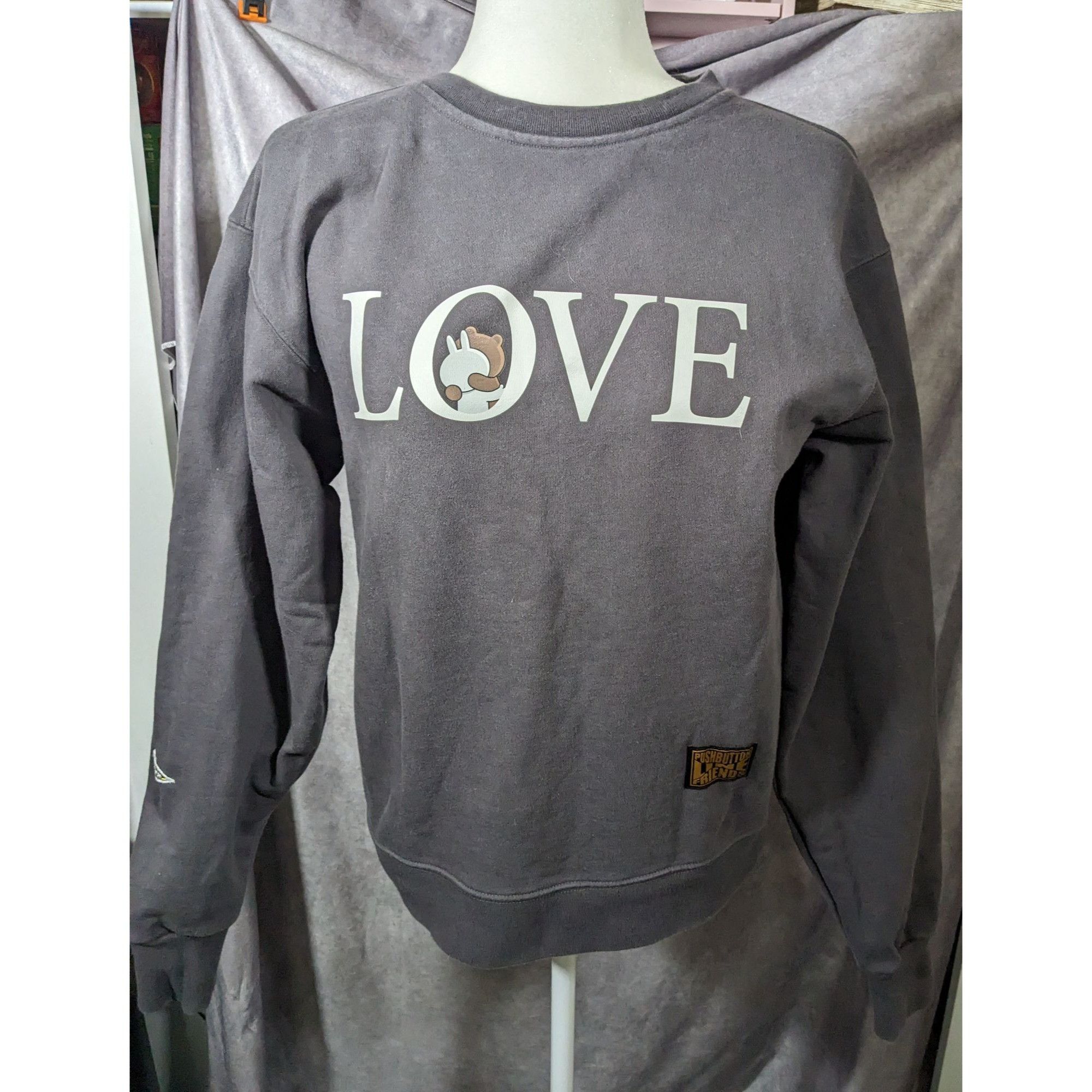 Other Pushbutton Line Friends Grey Love Sweatshirt Size Small Size US S / EU 44-46 / 1 - 13 Thumbnail