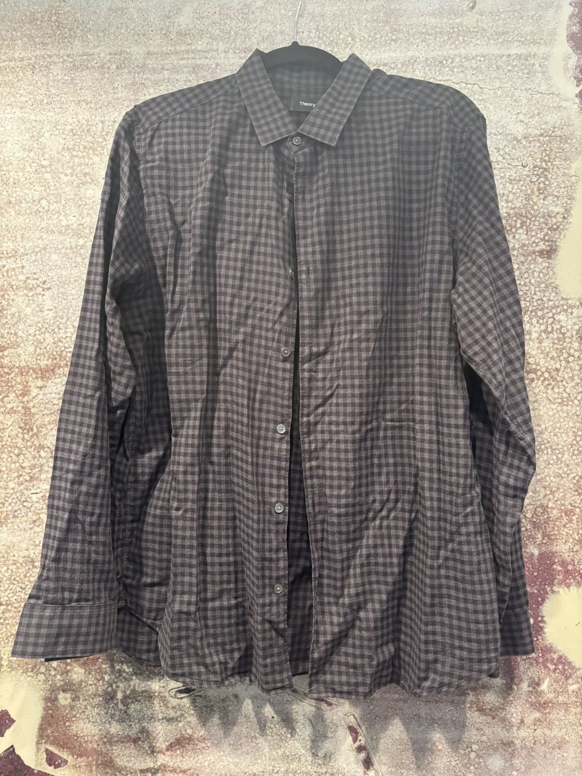 Theory Theory Plaid Black Button Up XL Barely Used Size US XL / EU 56 / 4 - 2 Thumbnail
