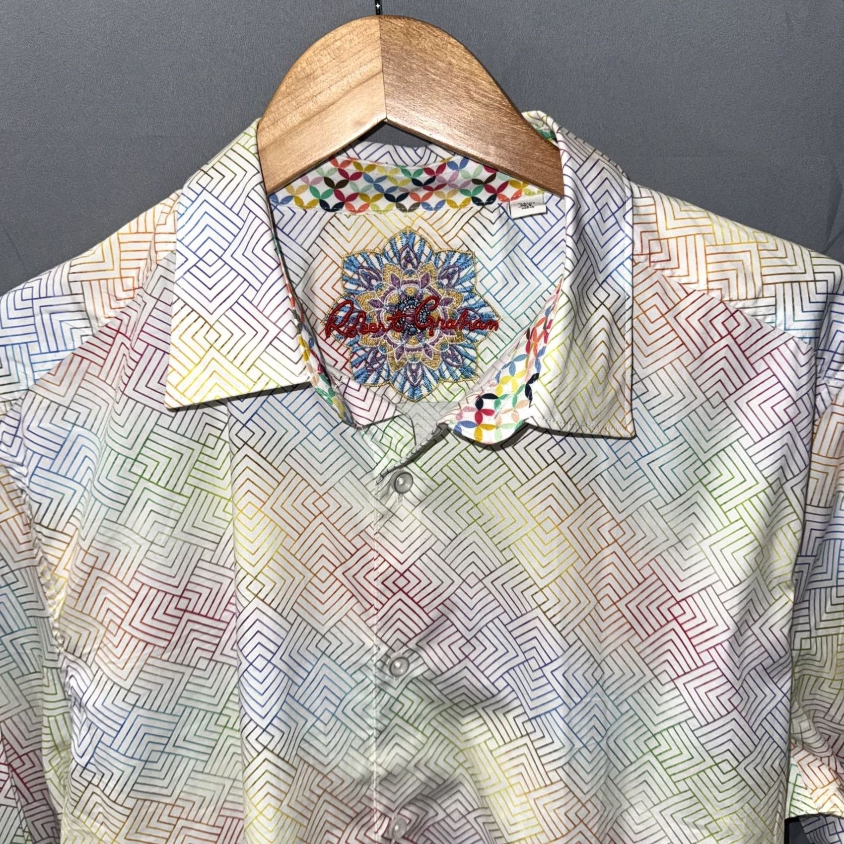 Robert Graham Robert Graham Shirt Mens XL Multicolor Geometric Pattern Button Up Long Sleeve Size US XL / EU 56 / 4 - 3 Thumbnail