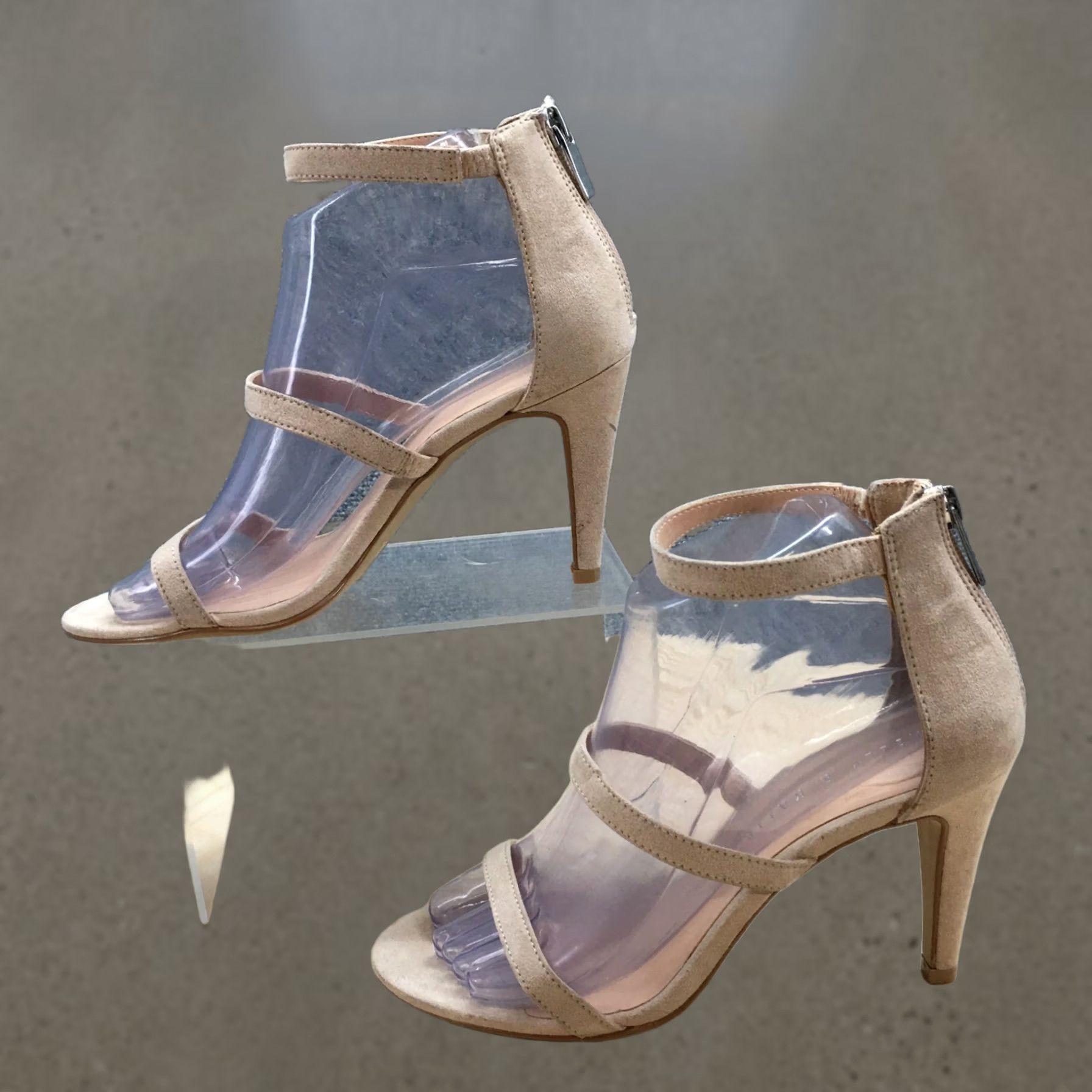 Vintage Kelly And Katie Heels Womens 7 Cleo Dress Back Zip Ankle Strappy Brown Fabric Size M / US 6-8 / IT 42-44 - 1 Thumbnail