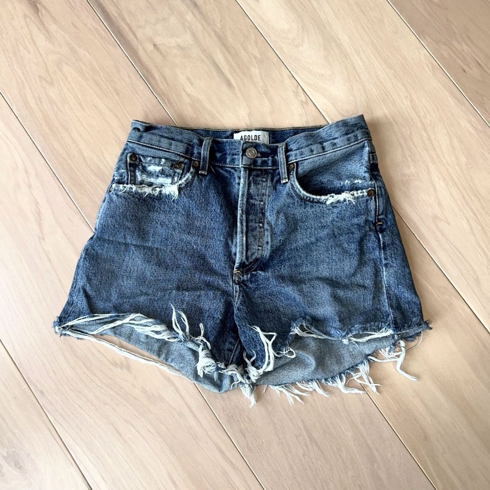 Agolde AGOLDE Reese Denim Short Jean 3.5” Inseam Blue 24 Women’s Size 42" / US 20 - 2 Thumbnail