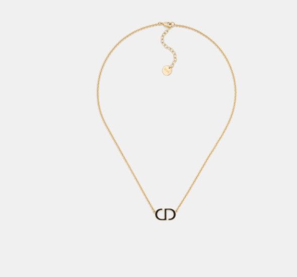 Dior o1w1db11224 Size: OS / Petit CD Necklace in Gold & Black Size ONE SIZE - 1 Thumbnail