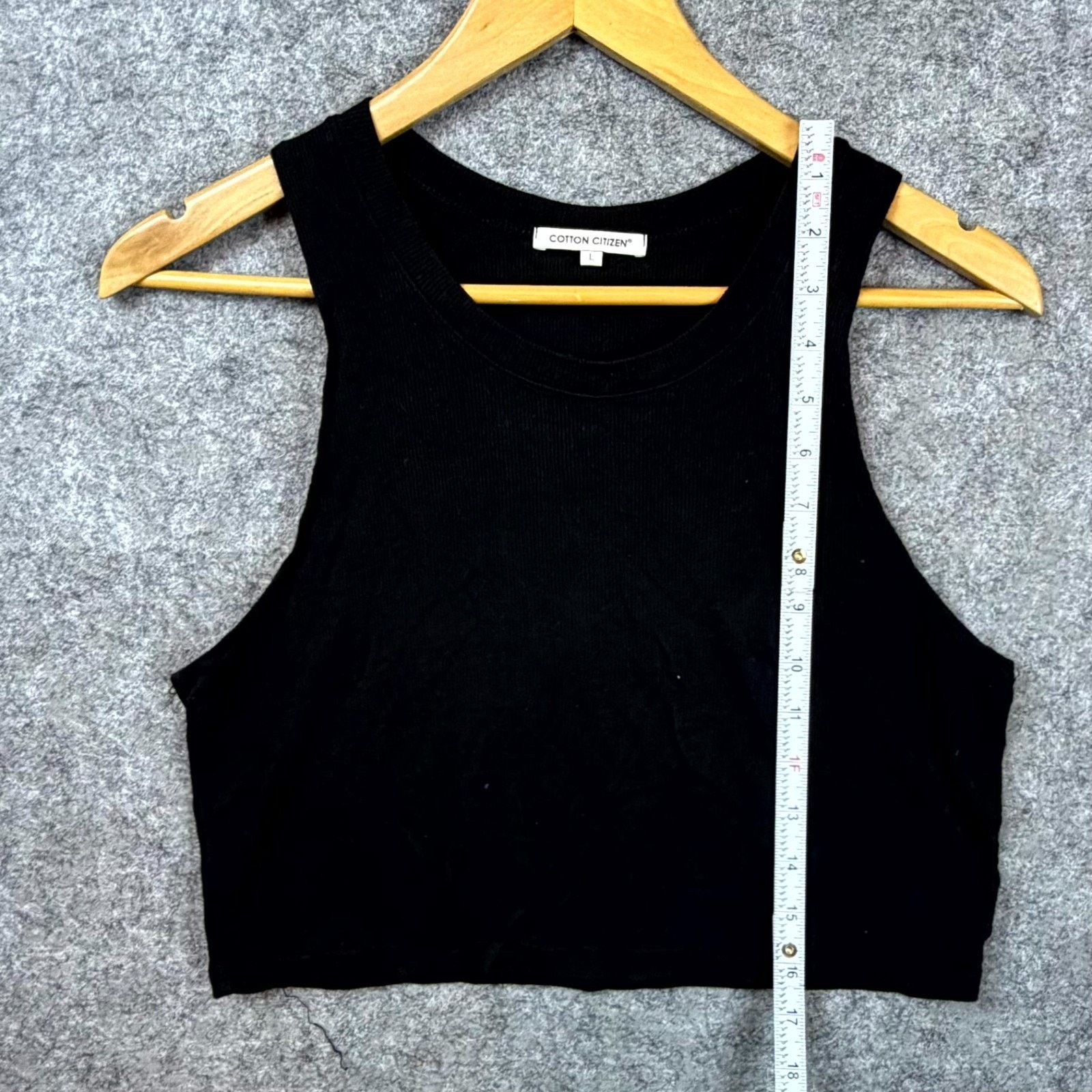 COTTONCITIZEN Cotton Citizen Verona Cropped Tank Top Womens Large Black Size L / US 10 / IT 46 - 3 Thumbnail