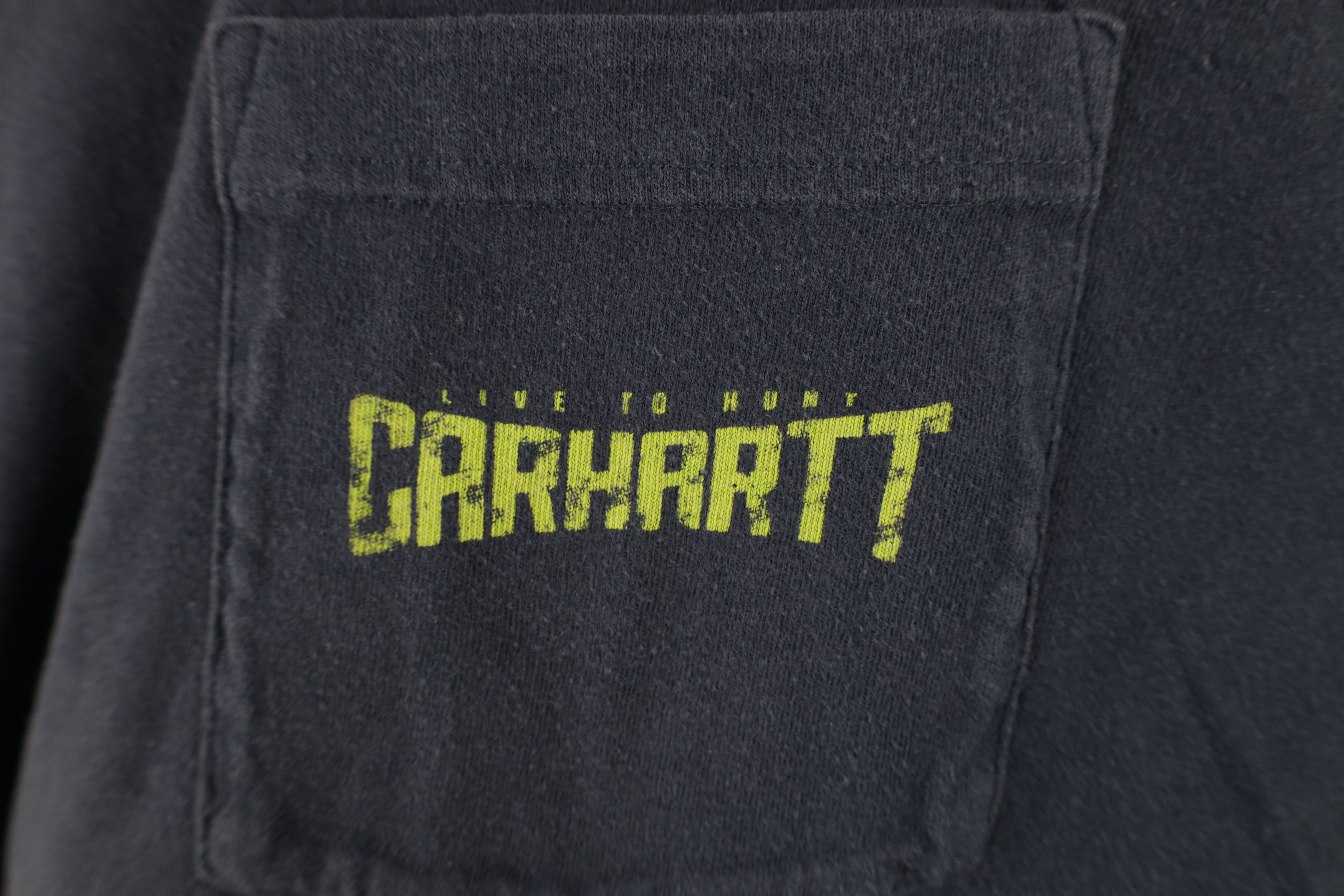 Carhartt × Vintage Vintage Carhartt Spell Out Hunting Skull Pocket T-Shirt Blue Size US XL / EU 56 / 4 - 4 Thumbnail