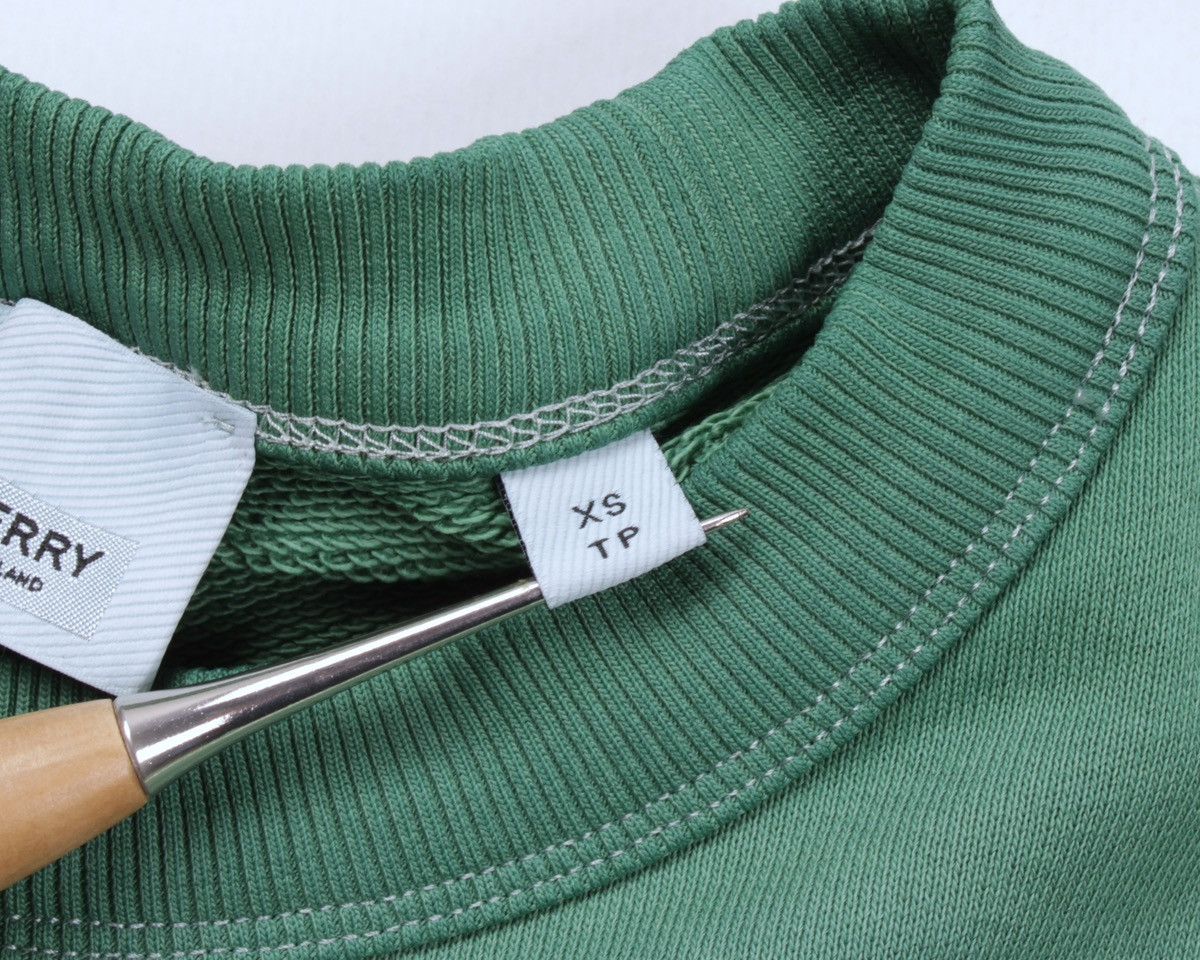 Burberry × Designer BURBERRY London England Big Logo Green Cotton Sweatshirt Size US XS / EU 42 / 0 - 17 Thumbnail