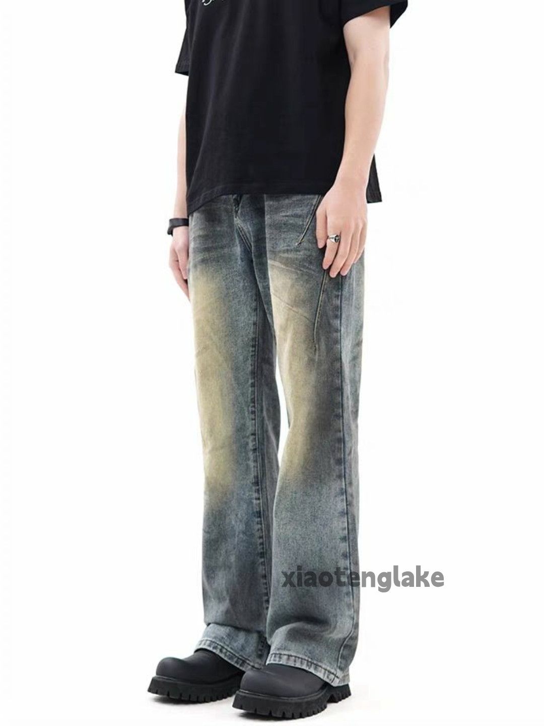 Jean × Vintage washed faded rusty punk grunge stain flared jeans Size US 32 / EU 48 - 2 Thumbnail