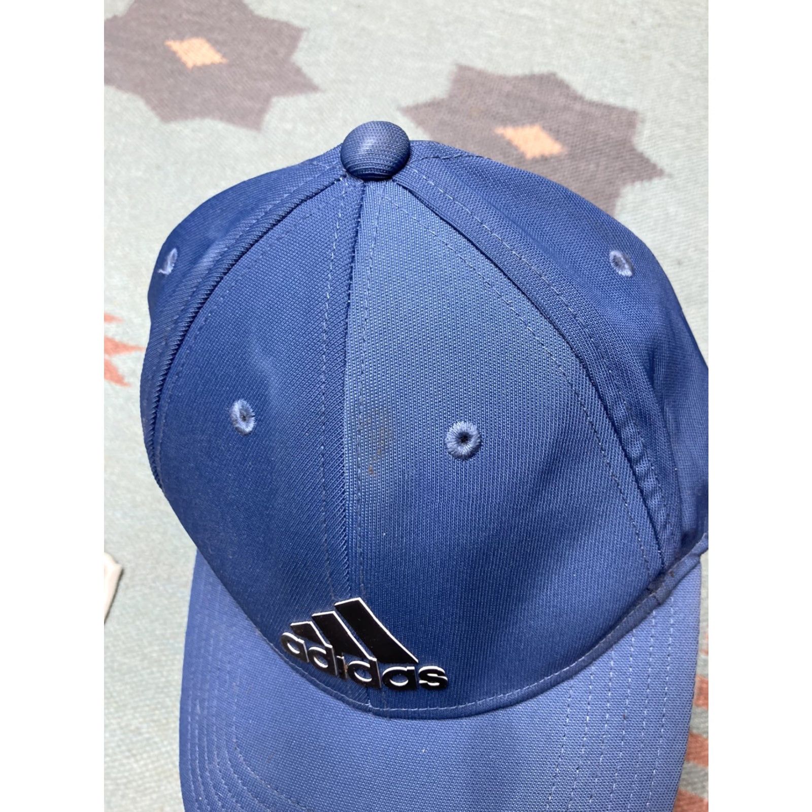 Adidas Adidas Strapback Hat Cap Running Blue Polyester Spandex Gym Active Wear Men Adjustable Size Blue Strapback Hat Size ONE SIZE - 4 Thumbnail