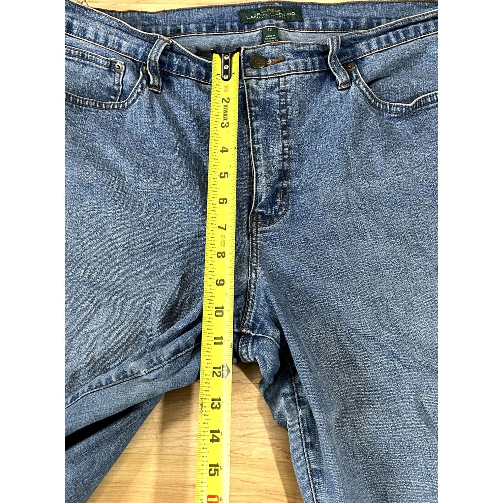 Ralph Lauren LRL Lauren Classic Bootcut Stretch Medium Wash Denim Jeans Sz 12 Women Regular Belt Loops 5-Pocket Style Bootcut Size 34" / US 12 / IT 48 - 5 Thumbnail