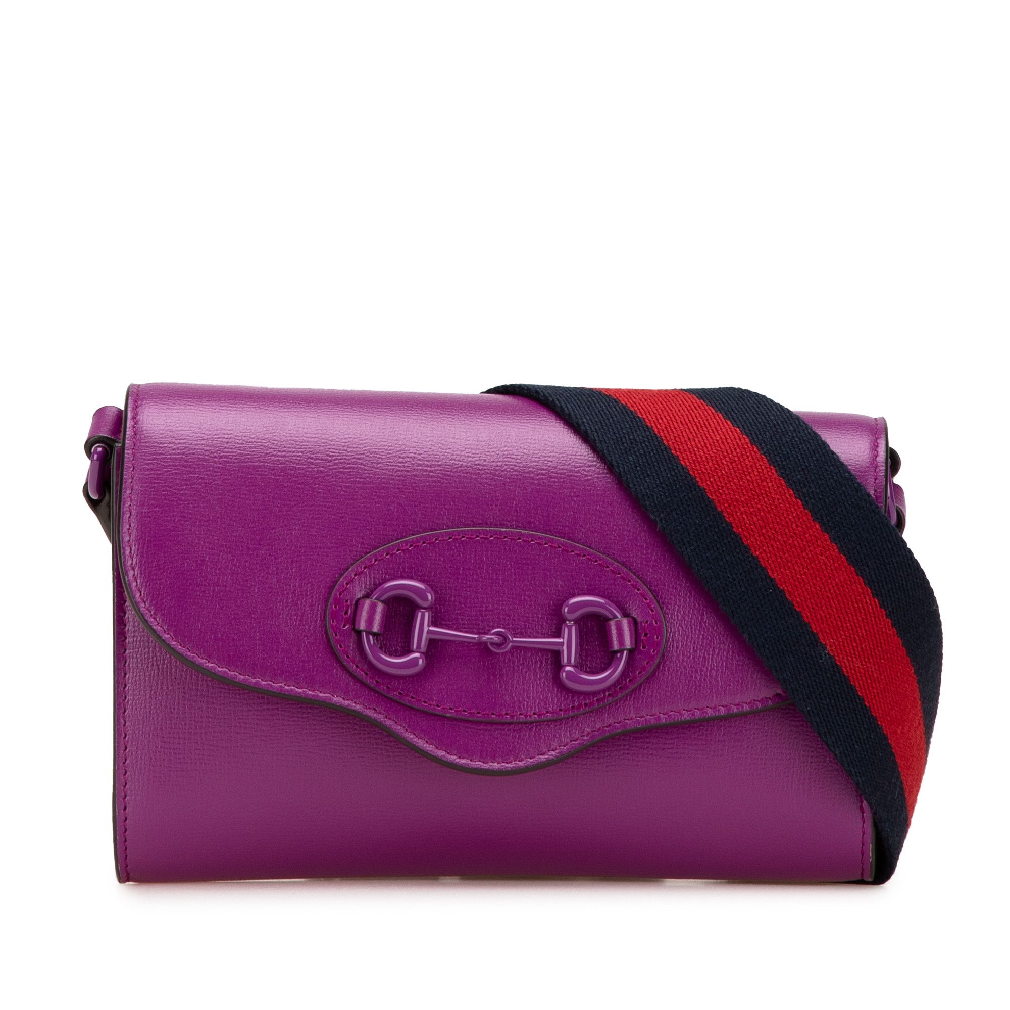 Gucci Gucci Mini Leather Horsebit 1955 Web Crossbody Size ONE SIZE - 1 Thumbnail