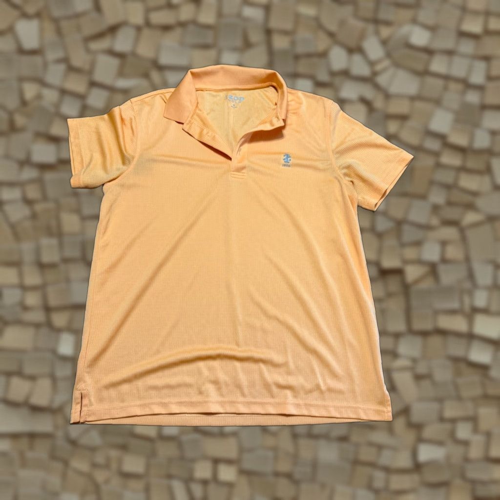 Izod IZOD Polo Shirt Men's Medium Orange Short Sleeve, Collared, Solid, Casual, Basic Style, Regular Fit, Machine Washable, Free Return, IZOD Size M / US 6-8 / IT 42-44 - 1 Thumbnail