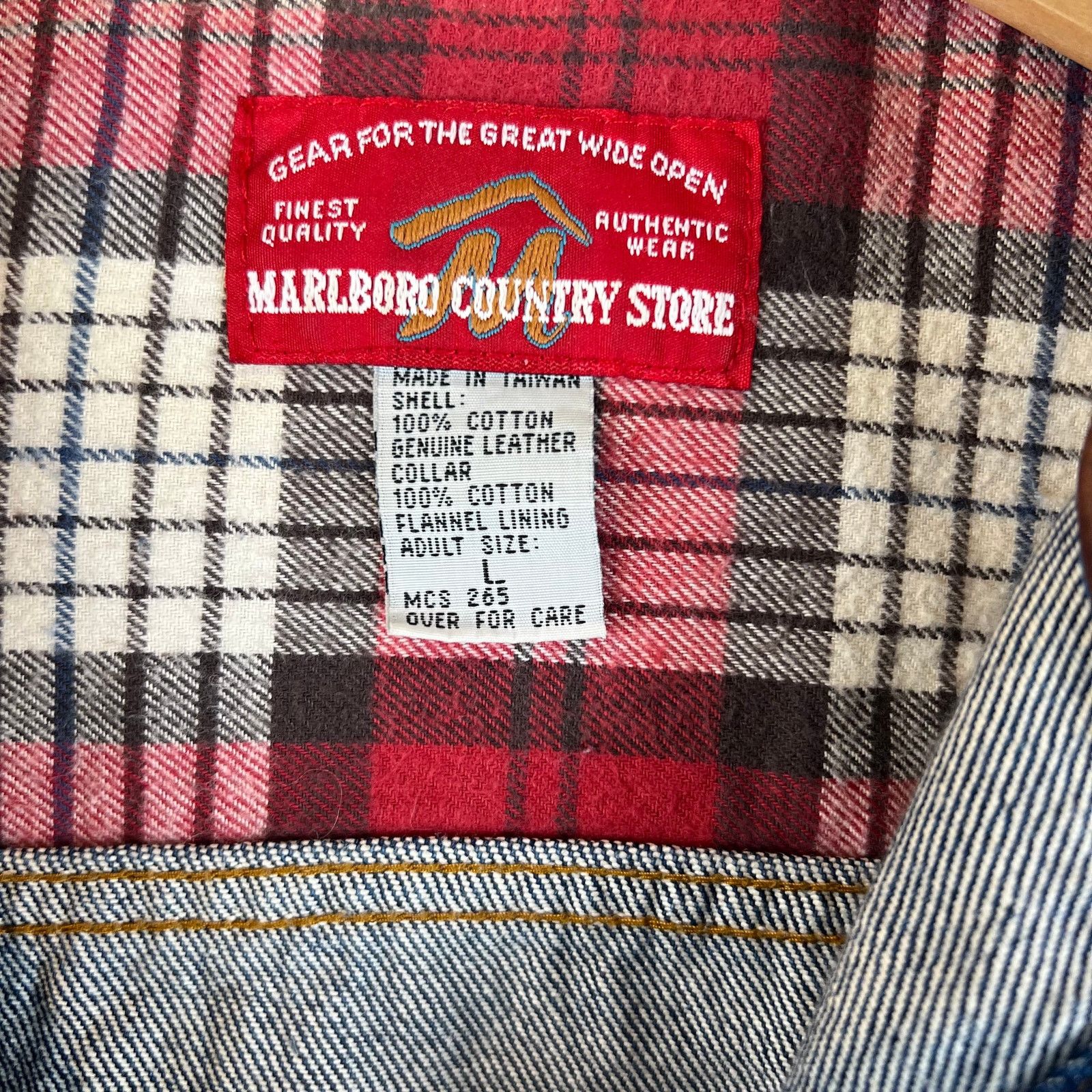 Marlboro Vintage Marlboro Country Store Denim Jacket L Blue Leather Size US L / EU 52-54 / 3 - 2 Thumbnail
