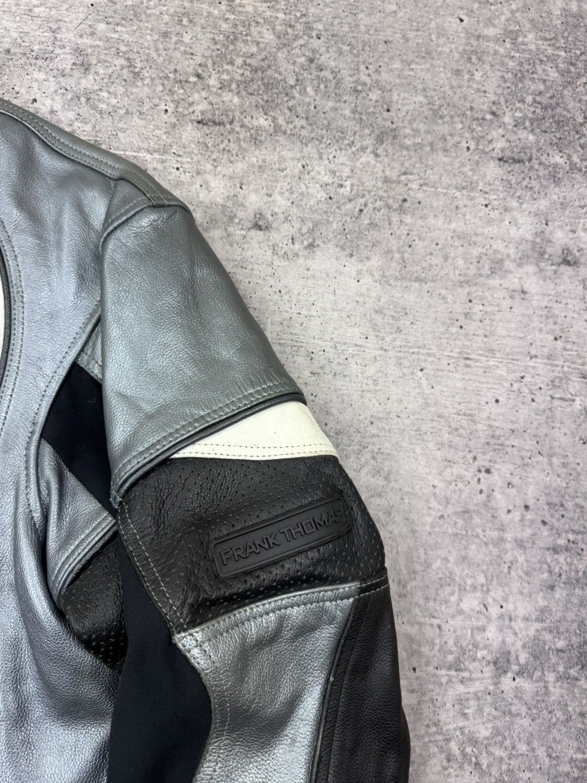 Vintage Vintage Frank Thomas Genuine Leather Racing Moto Jacket XL Size US XL / EU 56 / 4 - 8 Thumbnail