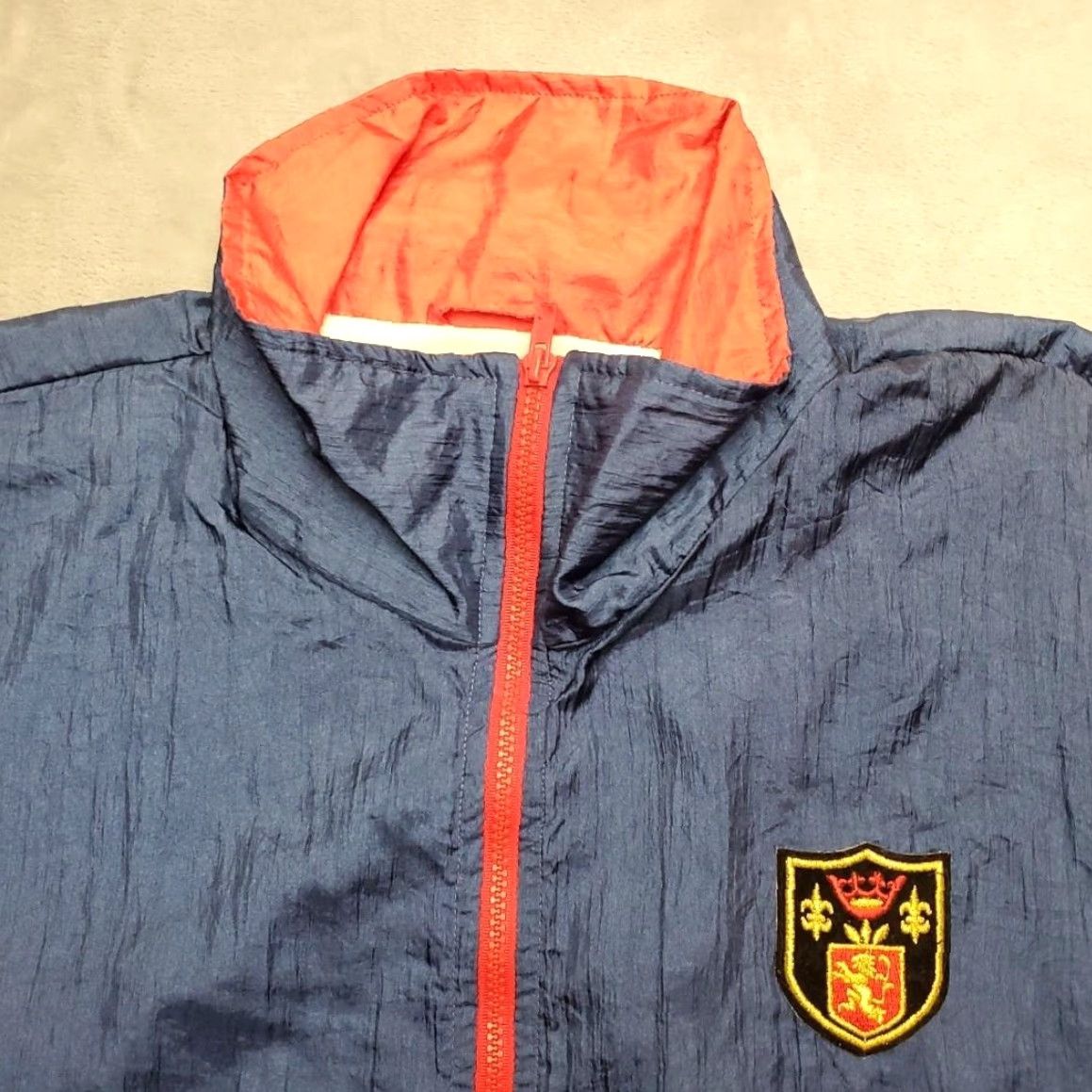 Vintage VINTAGE Active Stuff Jacket Mens 2XL Windbreaker Nylon Crest Patch 90s Coat Blue 2XL Mens Windbreaker Jacket Size US XXL / EU 58 / 5 - 2 Thumbnail