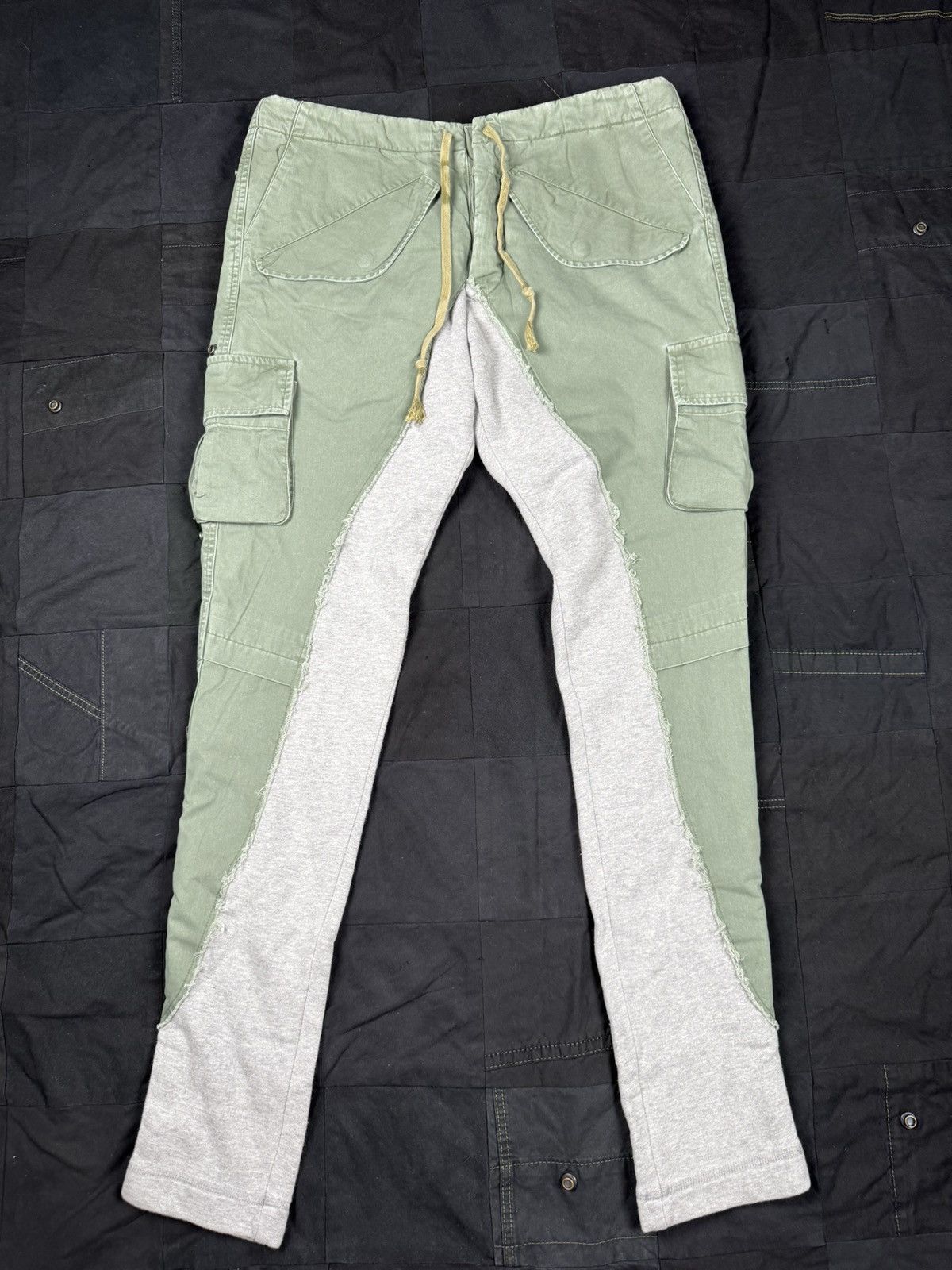 image of Greg Lauren 50/50 Army/terry Long Pant in Grey, Men's (Size 34)