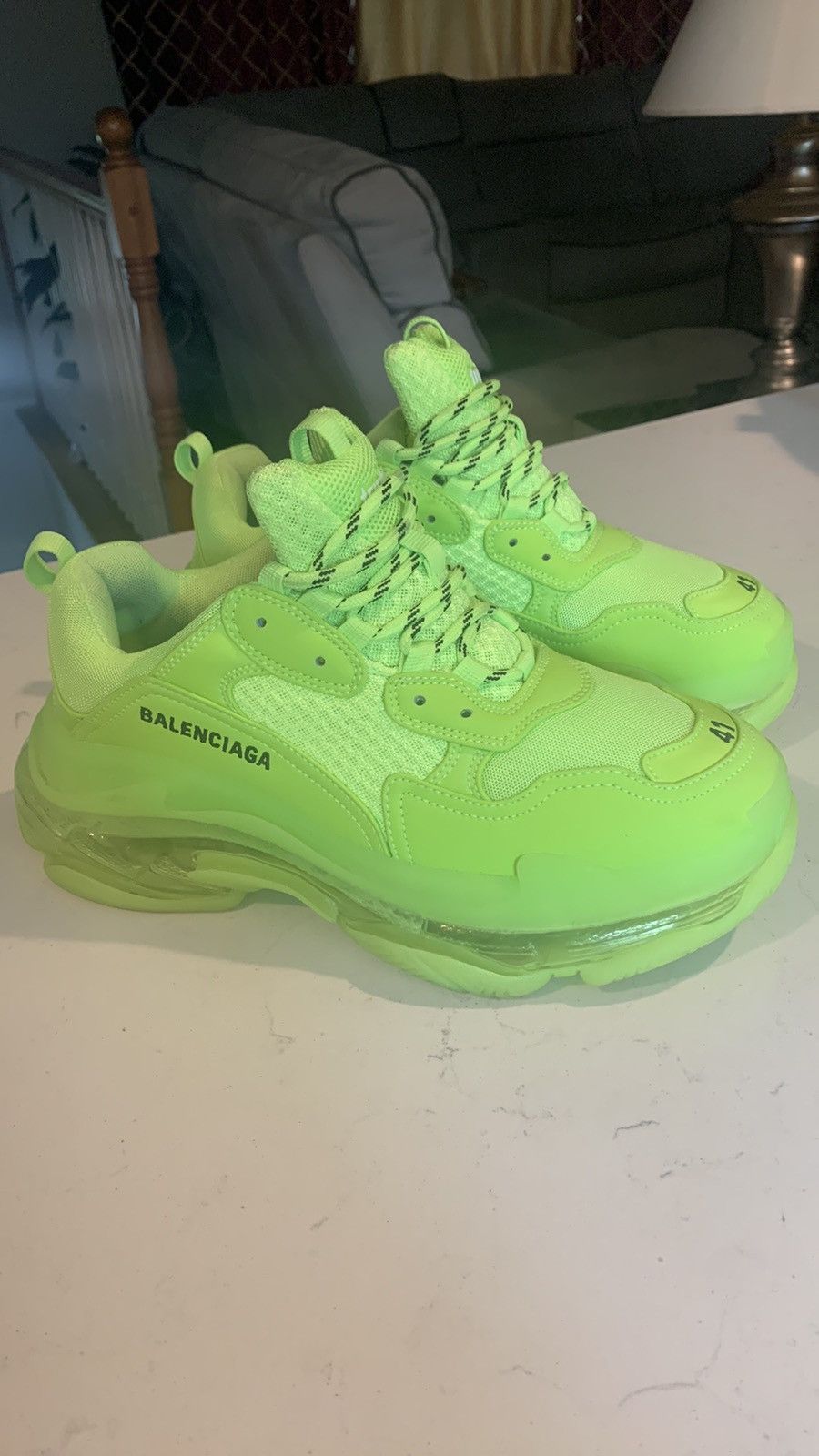 Balenciaga Triple S fluorescent green Size US 8 / EU 41 - 1 Thumbnail