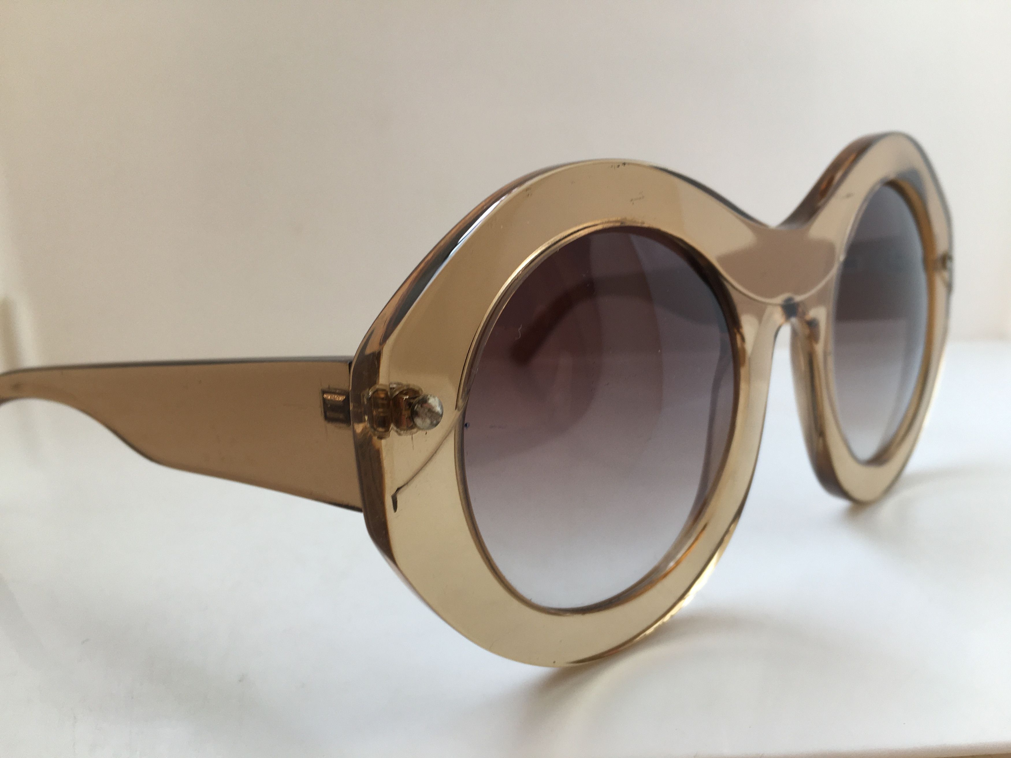 Vintage Vintage Handmade Oversize Round Sunglasses Diva Girls Size ONE SIZE - 2 Thumbnail