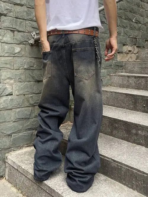 Jean Washed Baggy Denim Jeans Size US 34 / EU 50 - 2 Thumbnail