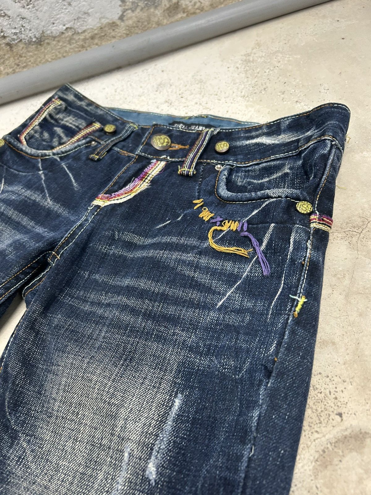 If Six Was Nine Super Flare Swell N Denim Japan Mud Washed Whisker Low Rise Size US 31 - 8 Thumbnail