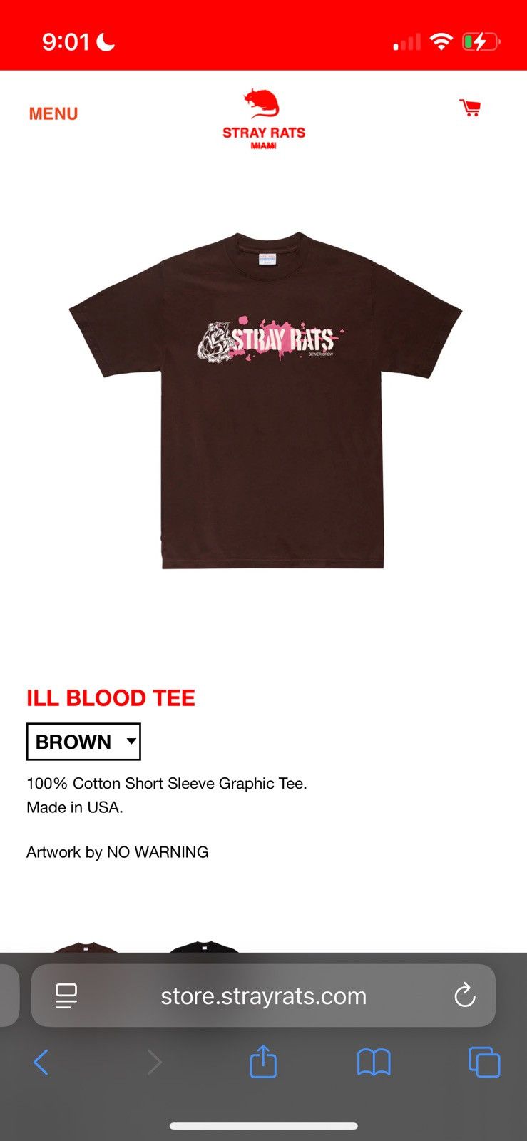 Stray Rats Stray rats ill blood tee Size US XL / EU 56 / 4 - 2 Thumbnail