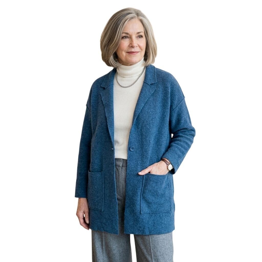 Eileen Fisher Eileen Fisher Women Blue Wool Cardigan Jacket Size M Size M / US 6-8 / IT 42-44 - 1 Thumbnail