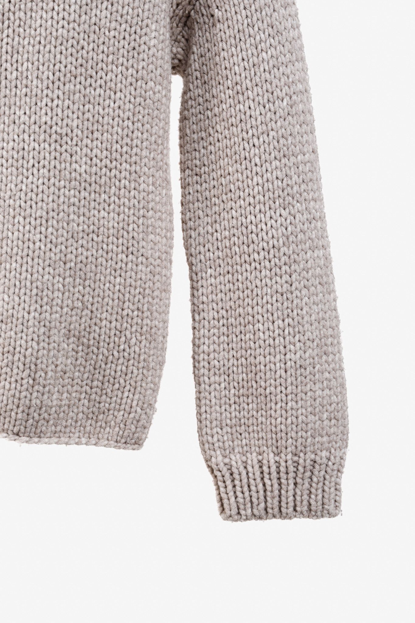 Fabiana Filippi Fabiana Filippi Taupe Merino-Wool Beaded High-Neck Sweater Size S / US 4 / IT 40 - 5 Thumbnail