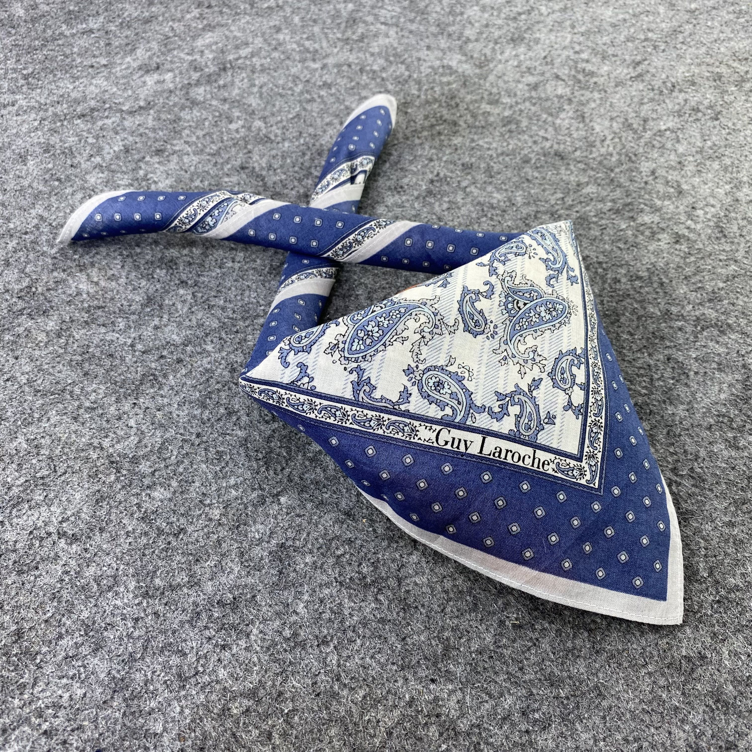 Guy Laroche × Vintage Guy Laroche Paislee Handkerchief Neckerchief Bandana -B618 Size ONE SIZE - 1 Thumbnail