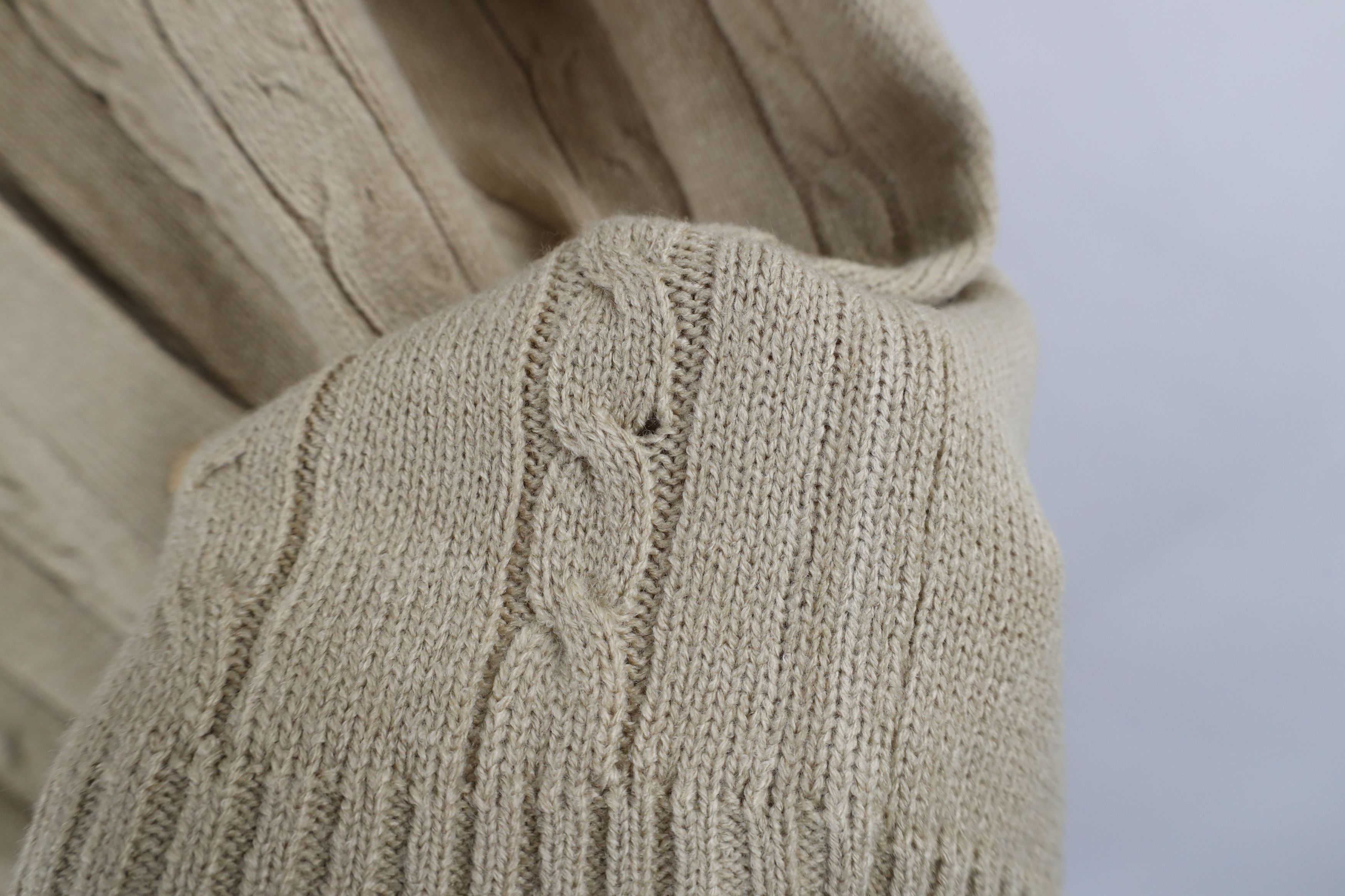 Vintage Vintage 90s Streetwear Knit Cardigan Sweater Vest Beige Size L / US 10 / IT 46 - 5 Thumbnail