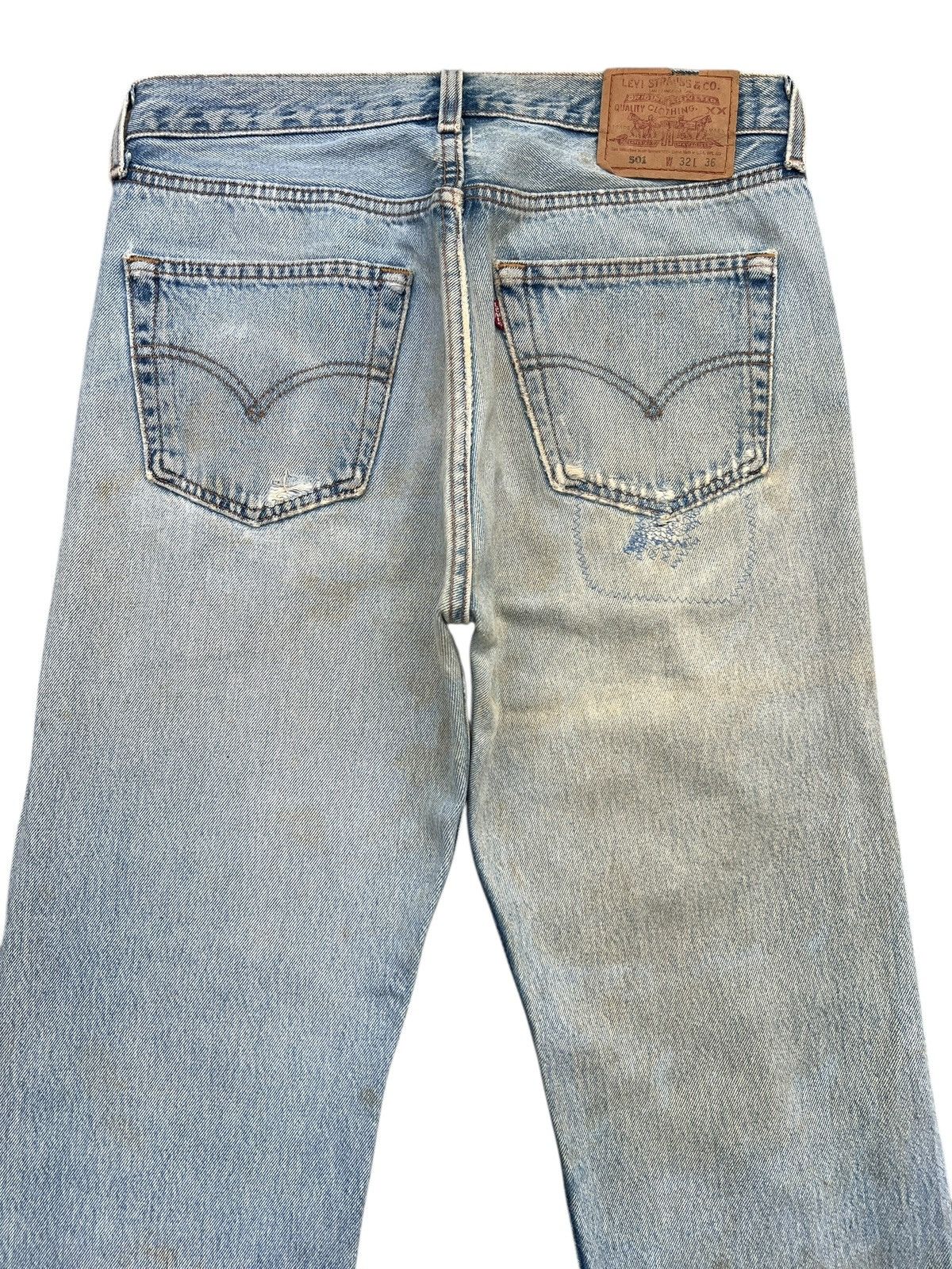 Levi's Vintage 90s Levis 501 Distressed Mudwash Denim Jeans 32x30 Size US 32 / EU 48 - 5 Thumbnail