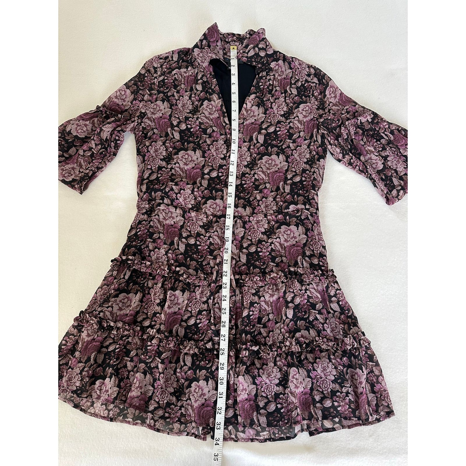 Paige Paige Fernanda Silk Minidress Purple Floral Spring Size XS Size XS / US 0-2 / IT 36-38 - 6 Thumbnail