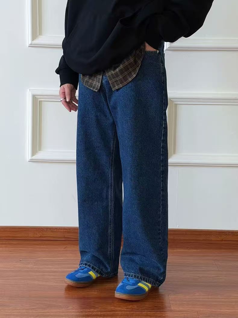 Vintage Deep Blue Washed Vintage Classic Straight-Leg Jeans Size US 32 / EU 48 - 3 Thumbnail