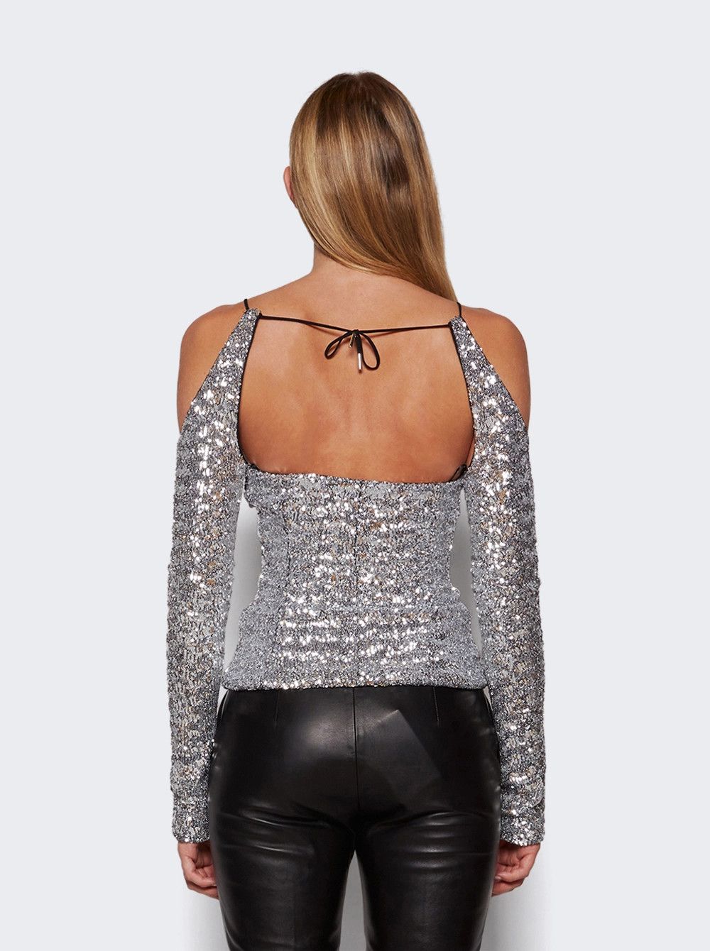 Amiri o1mle0426 Zane Top in Silver Size XS / US 0-2 / IT 36-38 - 5 Thumbnail
