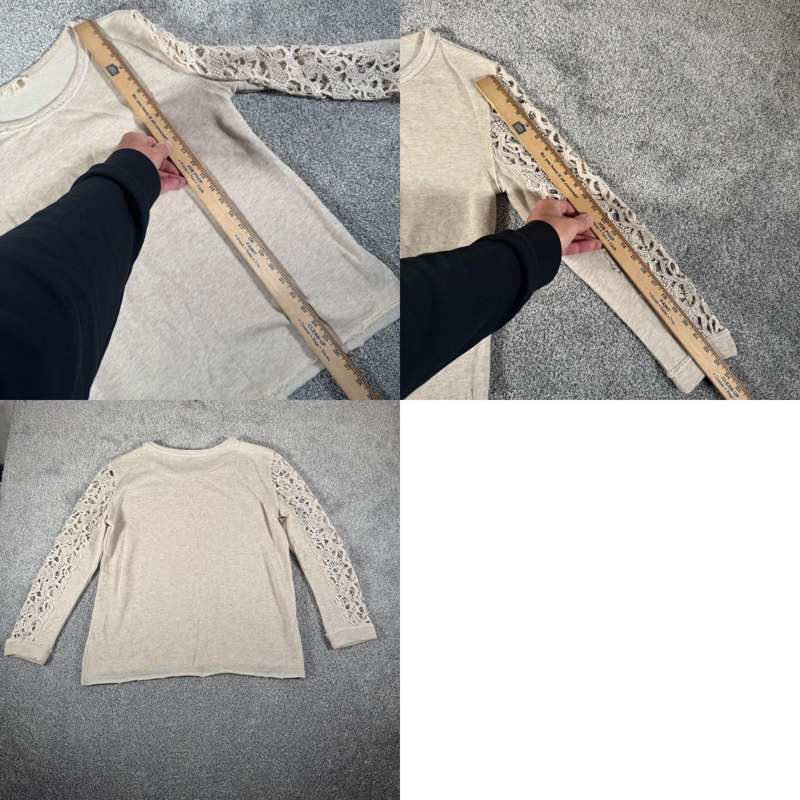 Vintage Mystree Blouse Large Beige Round Neck Long Sleeve Lace Cottagecore Bohemian Hippie Casual Womens L Size L / US 10 / IT 46 - 8 Thumbnail