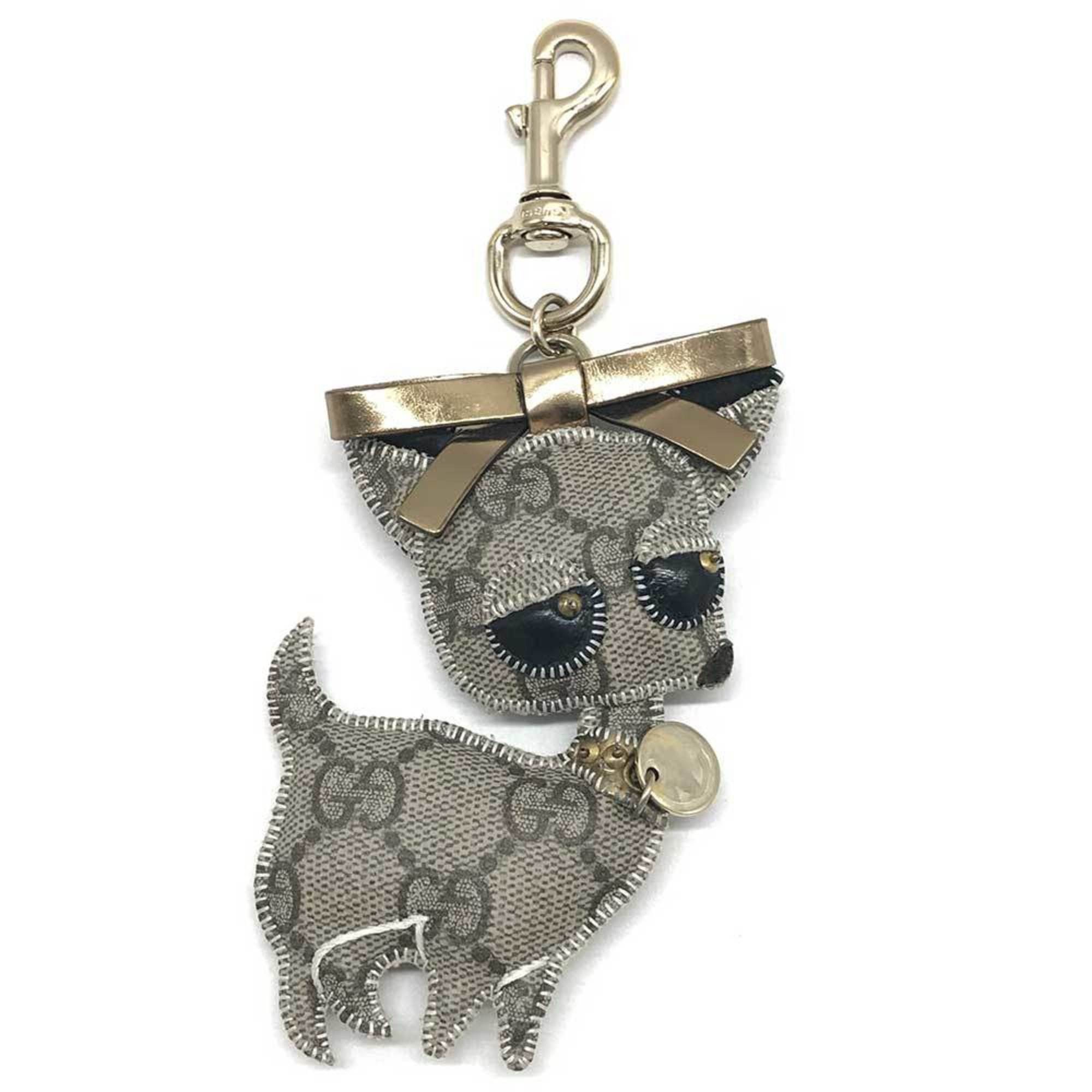 image of Gucci Keychain GG Supreme Guccioli Series Chihuahua Gucci 206081 in Beige, Women's