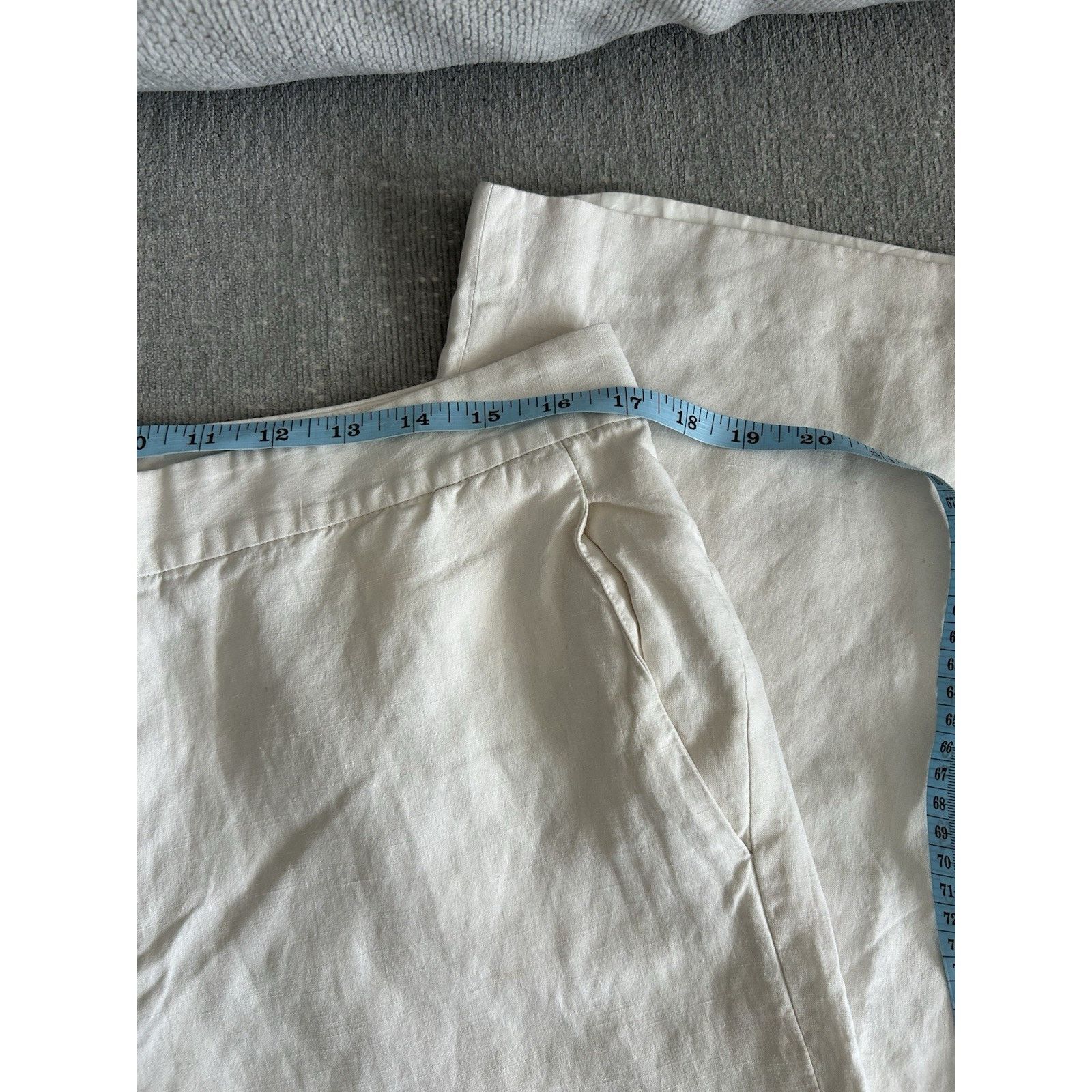 Lauren Ralph Lauren Ralph Lauren Cream Silk Linen Dress Pants Minimalist 12 Size 34" / US 12 / IT 48 - 6 Thumbnail
