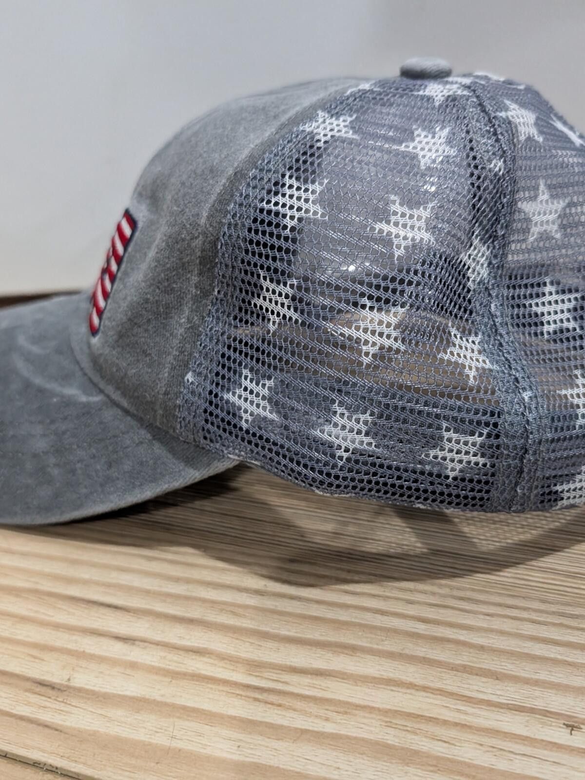 Other Gray USA Embroidered Trucker Hat Size ONE SIZE - 5 Thumbnail