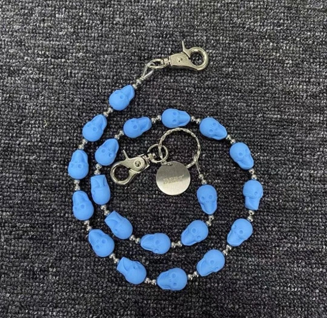 Jewelry Blue Cringe Skull Jeans Chain Size ONE SIZE - 2 Thumbnail