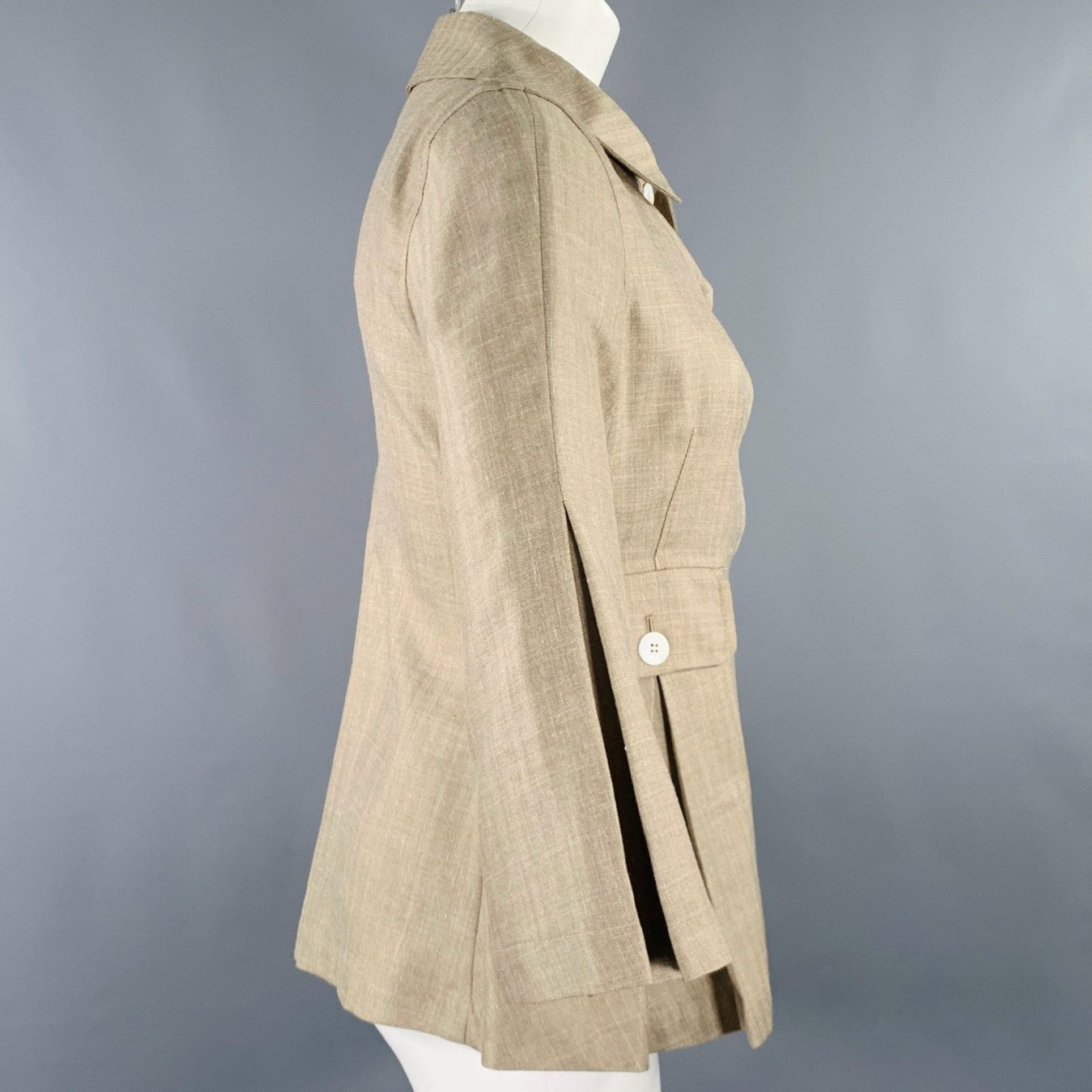 Other MARIA LUISA B Size 6 Beige Taupe Linen Blend Jacket Blazer Size M / US 6-8 / IT 42-44 - 2 Thumbnail