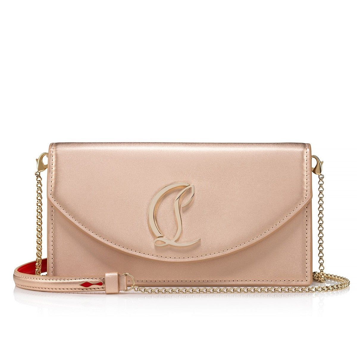 Christian Louboutin o1s1wg111124 Size: OS / Leather Trimmed Slik Clutch in Beige Size ONE SIZE - 1 Thumbnail