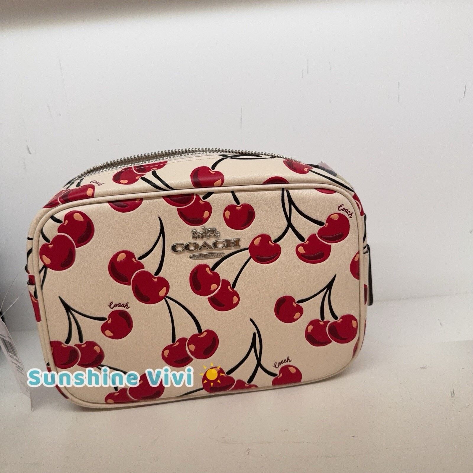 NWT Coach Cz189 Jamie Camera Bag Cherry Leather Chalk Multi in Red, Women's