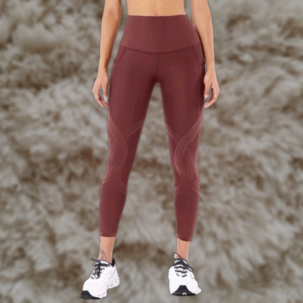 Fanka Body Sculpt Leggings M Chocolate Brown High Waisted Reversible Wear Women Leggings Compression