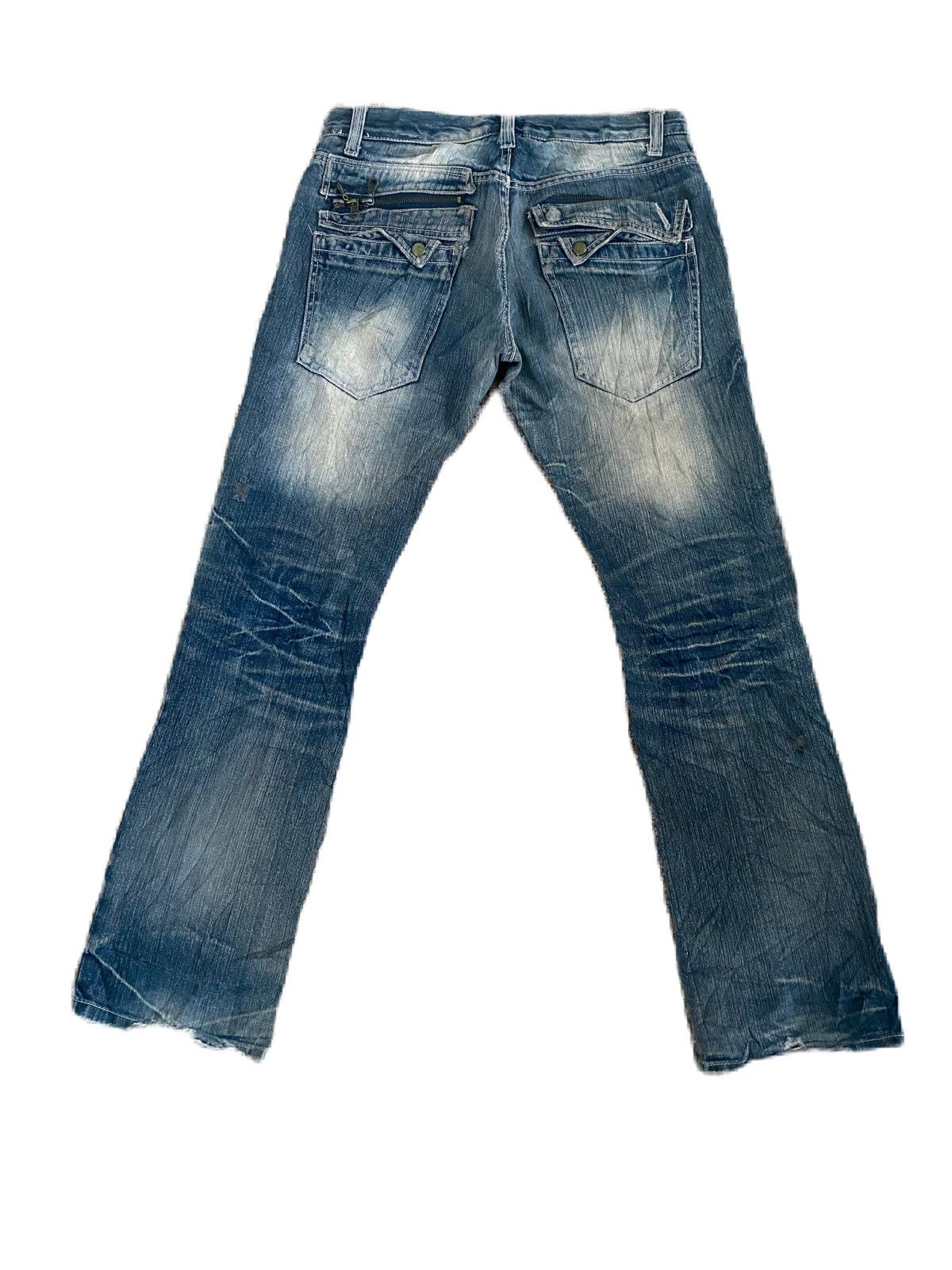 If Six Was Nine × Japanese Brand × KMRii JAPAN BRAND LIMITED DISTRESS DESIGN STRAIGHT DENIM Size US 33 - 2 Thumbnail